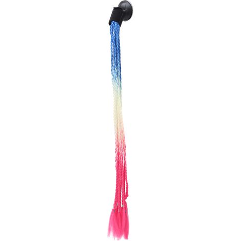 Casque Moto Style Punk Tresse Ventouse Queue de Cheval Dégradé Rouge Blanc Bleu (1/5)