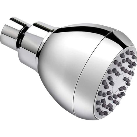 Cabezal de ducha de alta presión de 3 pulgadas, cabezal fijo anti-obstrucción y a prueba de fugas con conector giratorio de latón ajustable, color plata. (1/5)
