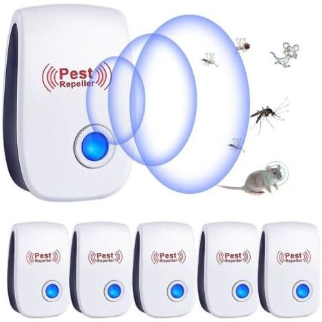 Répulsif à ultrasons pour souris, lot de 6, anti-moustiques pour souris et rats, répulsif électronique d'intérieur pour souris, fourmis, araignées et moustiques (1/5)