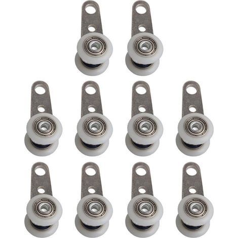 Roulettes Pour Meubles 10 pièces 45x19mm poulie à roulement en métal avec deux roues for armoire armoire fenêtre armoire portes coulissantes Roulettes Pivotantes Avec Frein (1/4)