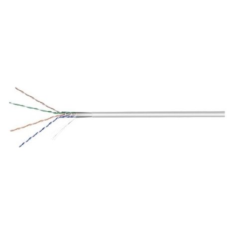 CAT 5e Cavo di rete, F/UTP, 100 m, grigio, Conduttore in alluminio rivestito di rame (CCA), AWG 26/7 (stranded), guaina in PVC. colore grigio