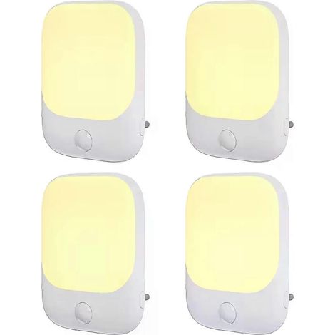 1/2/4 LED-Nachtlichter, verbunden durch Wandstecker, ausgestattet mit Bewegungssensoren, schalten sich automatisch ein und sind dimmbar. (1/4)