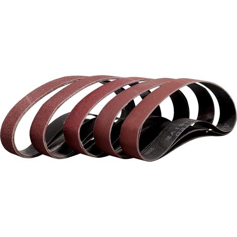 Bande Abrasive 30X533 mm- Grains 3 X 60/80/120/240/400 Bande de Ponceuse pour le Ponçage, le Polissage et le Enlever la Rouille, Idéale pour le Bois (15 Pièces) (1/5)