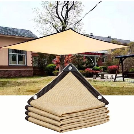 Filet d'ombrage à œillets métalliques - Beige (1/5)
