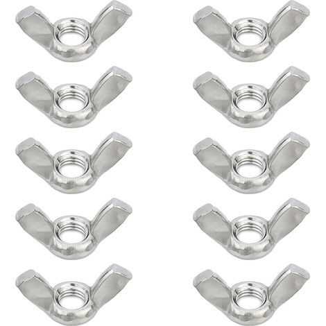 10 Pièces Ecrou Papillon M10 x 1,5, Écrou Ailette M10,Écrous à Oreilles Papillon en Acier Inoxydable,Écrous Papillons,Idéal pour Bricolage,Réparation,Fixation (1/5)