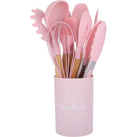 Ensemble de 12 ustensiles de cuisine, rose