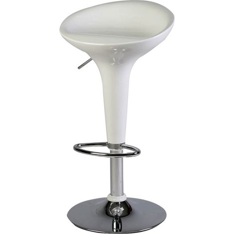 Sgabello da Bar in Abs Bianco Ed Acciaio Tosini Hc 148W