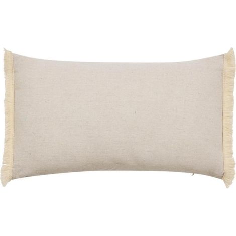Coussin Déco à Franges "Vertis" 30x50cm Beige (1/5)