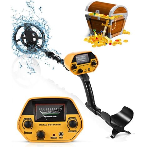 Metal detector ad alta precisione, altezza regolabile da 78 a 108 cm, metal detector professionali con bobina di ricerca impermeabile da 25 cm, profondità massima 20 cm, adatti a bambini e adulti. (1/4)