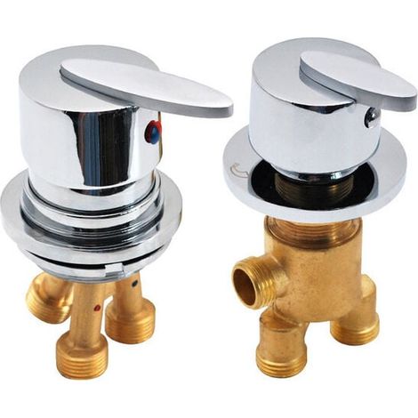 Bathtub Faucet Two Piece Split Shower Faucets Hot and Cold Water Faucet or Diverter Mixer (1/4)