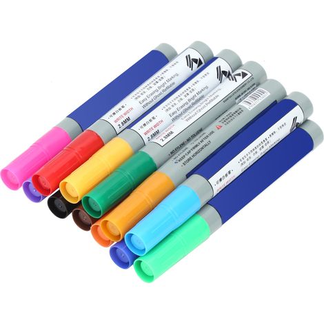 Lot de 12 feutres marqueurs multifonctionnels, colorés et à séchage rapide, pour le dessin et le graffiti. (1/5)