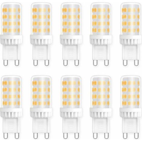 Ampoules LED G9 5W, Equivalente 40W 50W Halogène Lumière, 450LM, Blanc Neutre 4000K, AC 220V, Culot G9 Standard, économie d'énergie, pour Ceiling Lighting, Kitchen, Chambre, Salon, Pack de 10 (1/5)