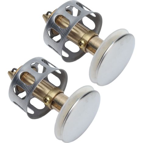 2 Pièces Bouchon Évier Universel à Ressort, Filtre de Drain pour Salle de Bain Anti-Rebond (1/5)