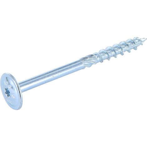 Vis bois TEKOR Tête disque TORX T40 Pointe antifendage type 17 10X120 Filetage partiel Acier zingué - 10 pièces (1/5)