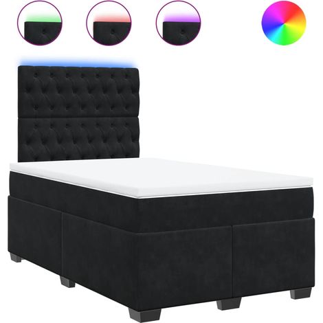 Maison Exclusive - Giroletto a Molle con Materasso Nero 120x190 cm in Velluto (1/5)
