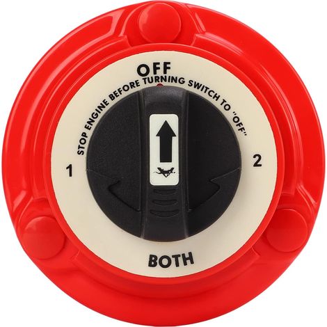 Battery Selector, Battery Disconnect, Dual Switch, 300A, 4 Positions, 6-32V, Before Cut-Off, Power Cut-Off Switch with Studs (1/5)
