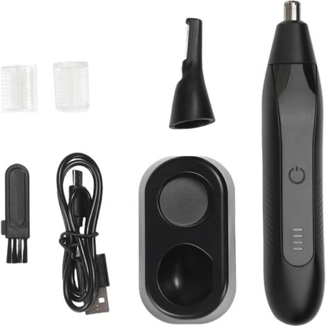 Coupe-Nez Électrique avec Lame en Acier Inoxydable Remplaçable, 8000 Tr/Min, Utilisation Humide/Sèche, Rechargeable par USB. (1/5)