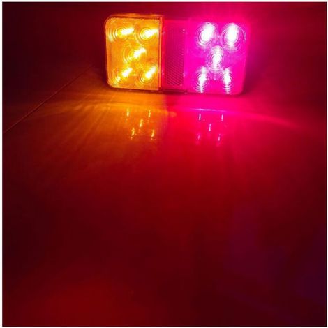 2PCS Feu arrière LED Multifonction 10-30v étanche clignotant Position parking pour camion remorque caravane tracteur (1/4)