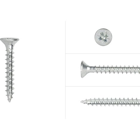 Spanplattenschrauben Verzinkt 3,5 x 25 mm Pozidrive Vollgewinde - (1/3)