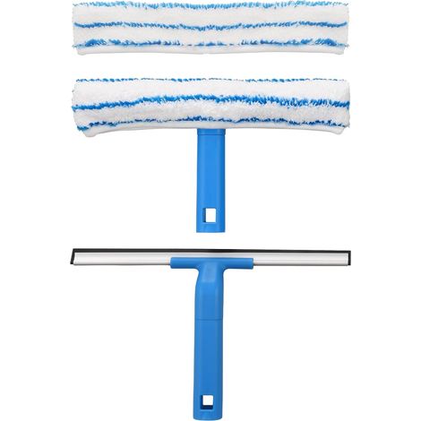 Raclette à vitre Professionnelle(30cm), Lave-vitre avec Raclette Silicone et Brosse Microfibre, Kit de Nettoyage de Vitres pour Salle de Bain, Douche, Voiture, Fenêtres
