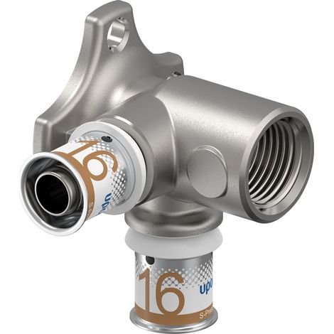 Uponor S-Press Plus Doppel-Wandscheibe 90 Grad lang, 16mm x Rp 1/2" FT-16 (1/2)
