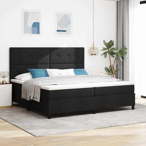 vidaXL Lit Ă ressorts avec bandes LED Noir 200 x 200 cm tissu (1/5)