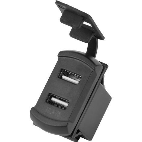 Chargeur double USB 12-24 V/5 V avec voltmètre et affichage LED pour moto, smartphone et tablette (1/5)