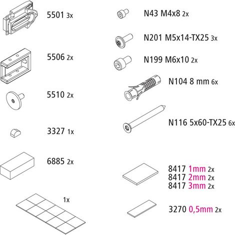 Kermi Montagekleinteile Set, EBNI003, 2535464