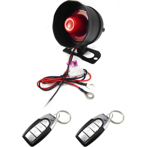 Alarme antivol à vibrations 12 V pratique, unidirectionnelle, pour véhicule, avec 2 télécommandes. Sensibilité réglable. (1/5)