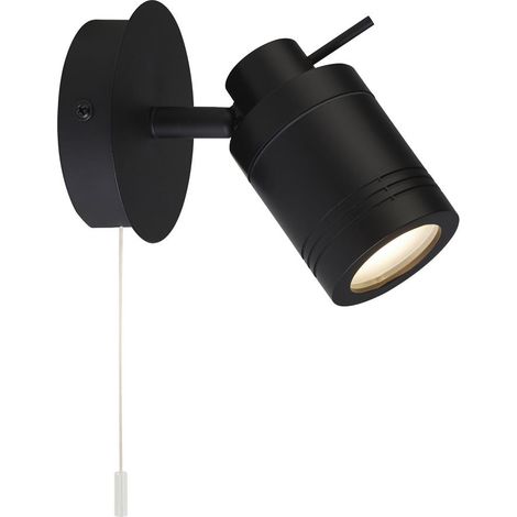Searchlight Samson 1 Licht IP44 Badezimmer-Spot-Wandhalterung, Mattschwarz IP44 (1/3)