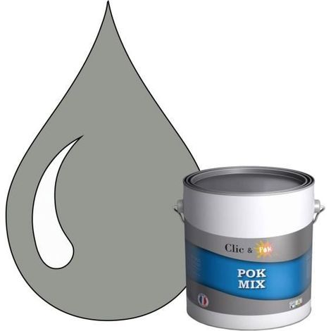 Peinture d'Accroche et Finition 2 en 1 - POK - POK MIX - Acrylique Satinée - RAL 7004 - 3L (1/4)