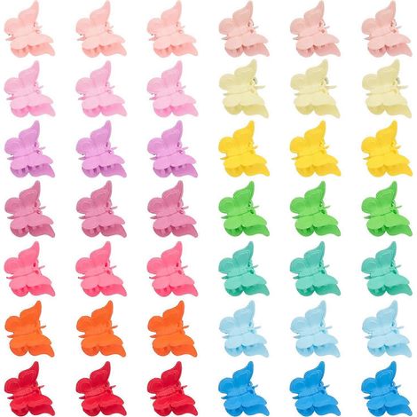 Lot de 50 pinces à cheveux papillon pastel mini, accessoires mignons pour filles et femmes, avec boîte, couleurs aléatoires (1/4)