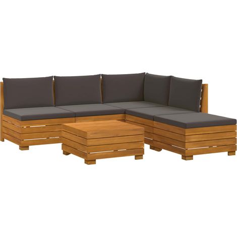 Maison Exclusive - Outdoor-Sofagarnitur mit Kissen 6 Stück Braun