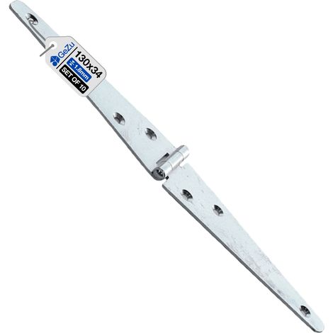 Lot de 10 Charnières de portail ⌀ 130 mm – Galvanoplastie – Penture bout droit – Pentures lourdes avec gonds sur platine – Fixation robuste pour portails et structures bois – GeZu Impex