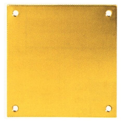 Duval – Plaque de propreté en laiton – Non percée – Laiton poli – Pour espaces confinés – 4 trous pour pointe de 2 mm