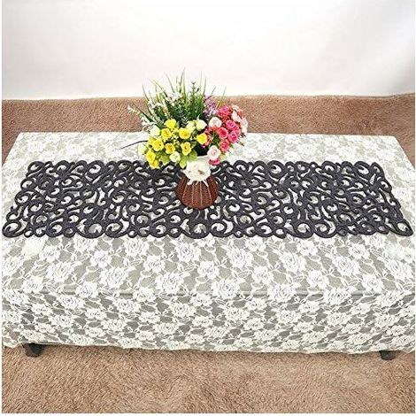 Linge de table Rouleau chemin table feutre gris 1 usage quotidien (1/4)