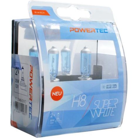 AMPOULES HALOGENES H8 PGJ19-1 12V 35W SUPERWHITE (BLISTER) X2 MTECH