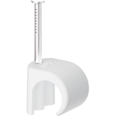 Colliers de câble, 100 pièces colliers à clou, 10-14 mm, acier inoxydable 304, gestion de câbles pour téléphone et câbles Ethernet, câbles d'alimentation, tuyau, blanc (1/5)