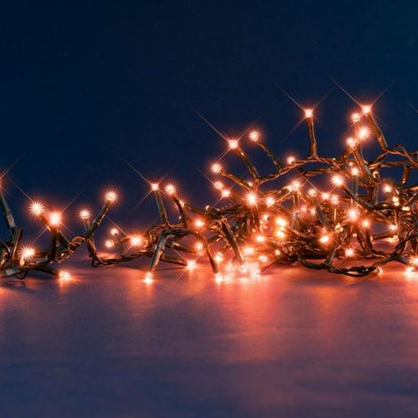 Guirlande lumineuse led fixe cuivre 5m avec flash scintillant cuivre