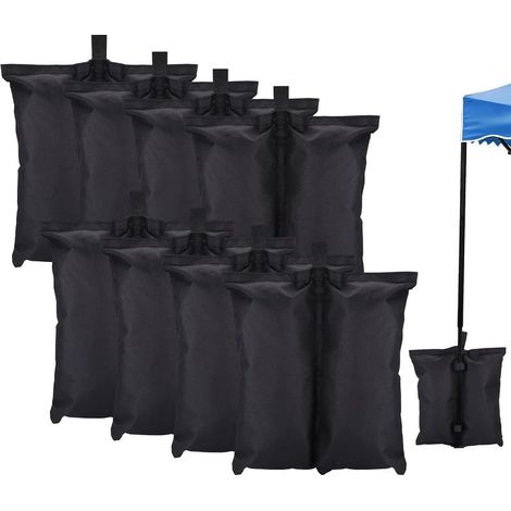 8 Sacs de Lestage pour Tonnelle, Oxford Imperméable Sac de Sable, Haute Capacité 80-100kg par Sac, Fixation Velcro Solide, Multi-usages pour Tente, Parasol, Pied de Tonnelle (1/5)