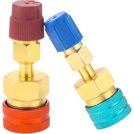 2 pièces Coupleurs Rapides R1234YF vers R134A Adaptateurs de Coupleurs Rapides R1234YF et Connecteurs de Raccord de Tuyau AC pour Charge Réfrigérante R1234YF A/C