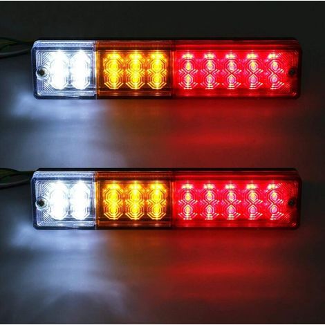 2 x Feux Arrière LED Feux de Recul Freinage Clignotant Eclairage Phare Arrière 40 LED 12V 24V pour Remorque Camion Caravane UV Bateau Camping Car (1/4)