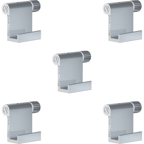 Pack 5 crochets tableau réglables à vis aluminium 10 kg 2 mm - Accessoire Cimaise Artiteq