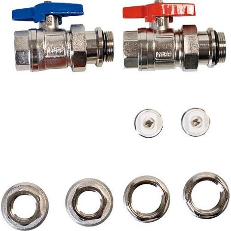 Robinetterie de raccord WS Type 1" horizontale pour repartiteur en laiton (1/2)