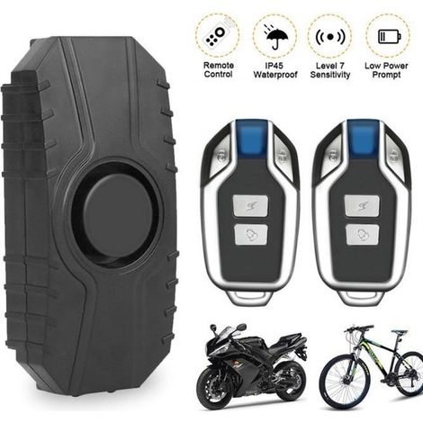 Kabelloser Diebstahlalarm für Fahrräder und Roller – Marke – Schwarz