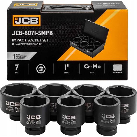 JCB NASADKI UDAROWE 6K Set de douilles à chocs noir (1/3)