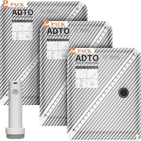 Sac Sous Vide Vetement Aspirateur avec Pompe Sans Fil, 6 Pièces (1/5)