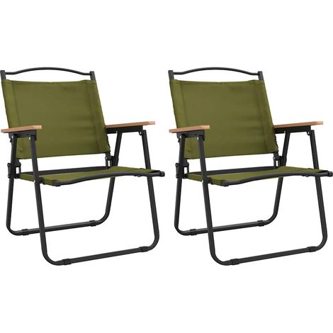 Sedie da Campeggio 2 pz Sedute da esterno Verdi 54x55x78 cm Tessuto Oxford (1/5)