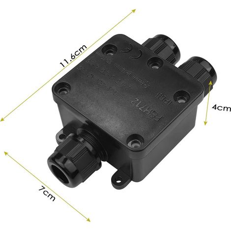 IP68 Wasserdichte Außenanschlussdose, wasserdichter Stecker, wasserdichter 3-Wege-Stecker für Kabel mit einem Durchmesser von 5-15 mm, wasserdichte Außenanschlussdose für Garten- und Erdkabel (1/5)