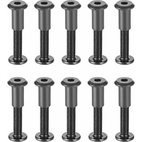 M6 x 35 mm Befestigungsschrauben – Schwarzer Kohlenstoffstahl – Sechskantkopf – 10er-Packung – Rostbeständig für feuchte Umgebungen (1/5)
